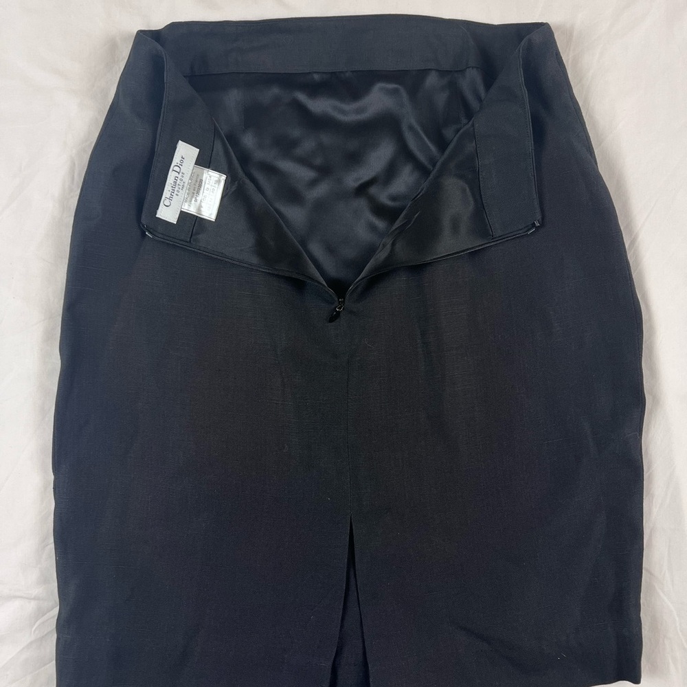 90's Vintage Dior Elegant Black Pencil Skirt